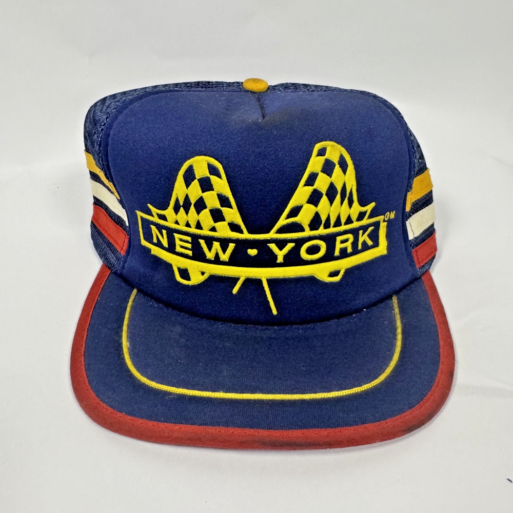 Vintage New York 3 Stripe SnapBack Trucker Hat (Rare Find) (Cleaned)